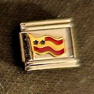 US Flag Italian Charm